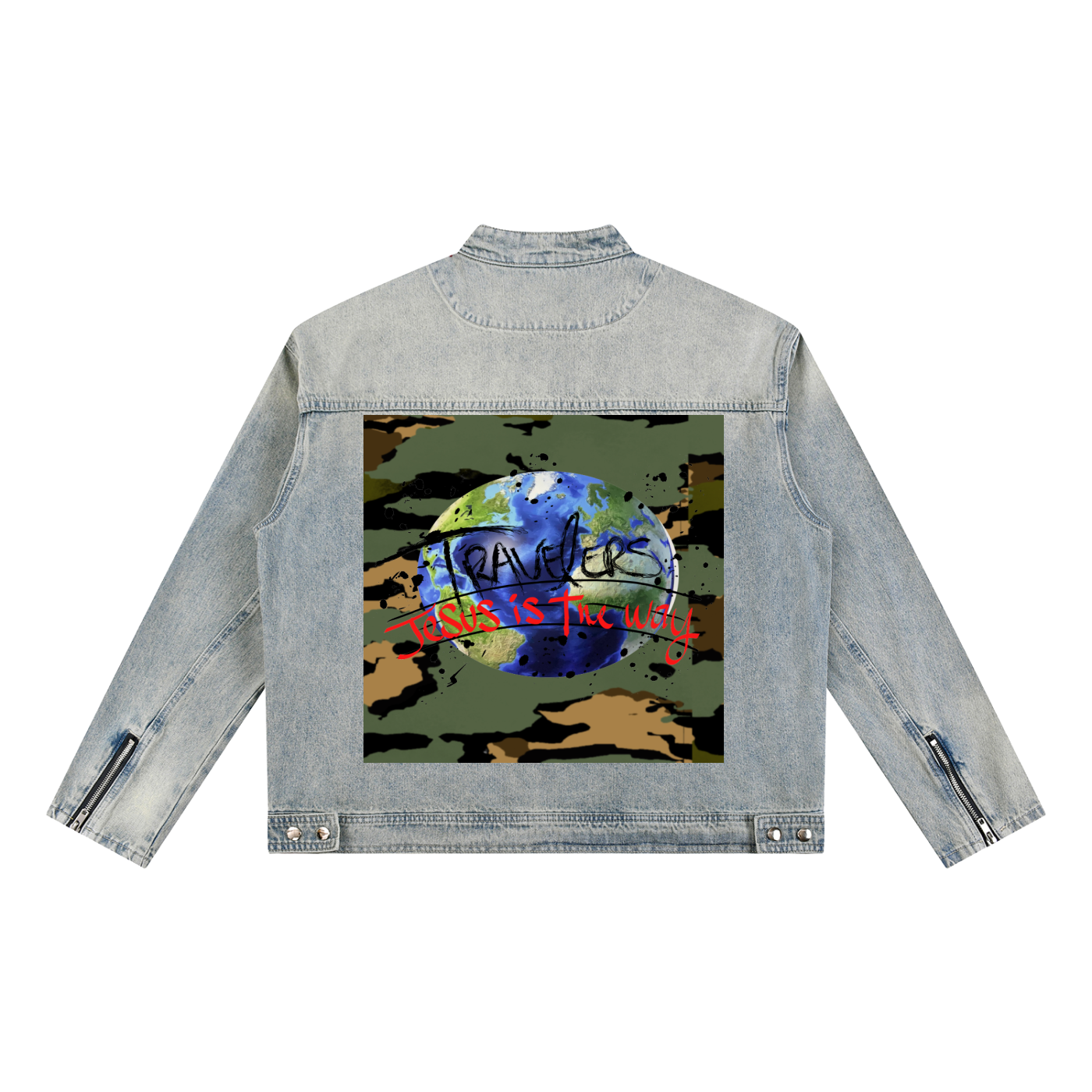 Vintage Wash Zip Denim Jacket